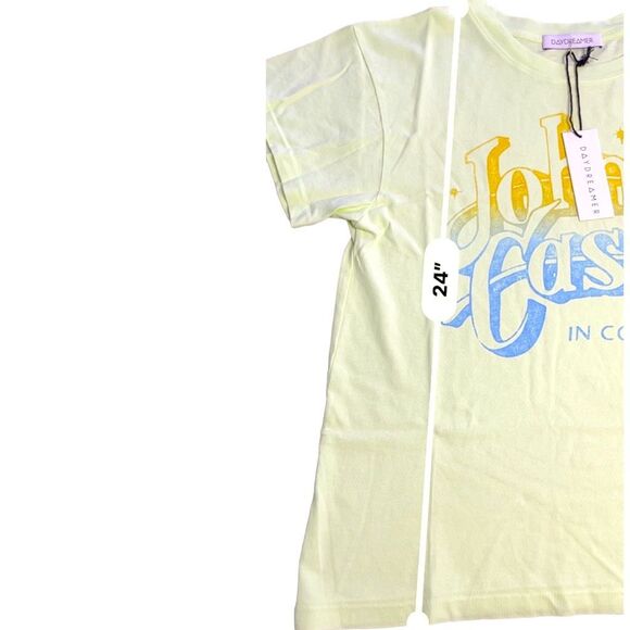 New! Daydreamer Womens Johnny Cash A Thing Called Love Tour Tee Yellow Small NWT - Picture 12 of 13